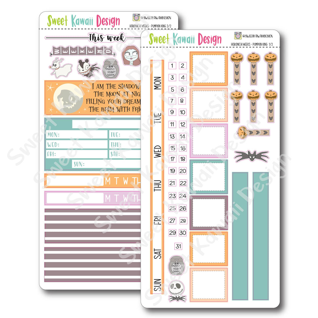 Kawaii Hobonichi Weeks Stickers - Pumpkin King