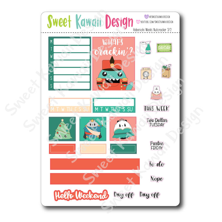 Kawaii Hobonichi Weeks Stickers - Nutcracker