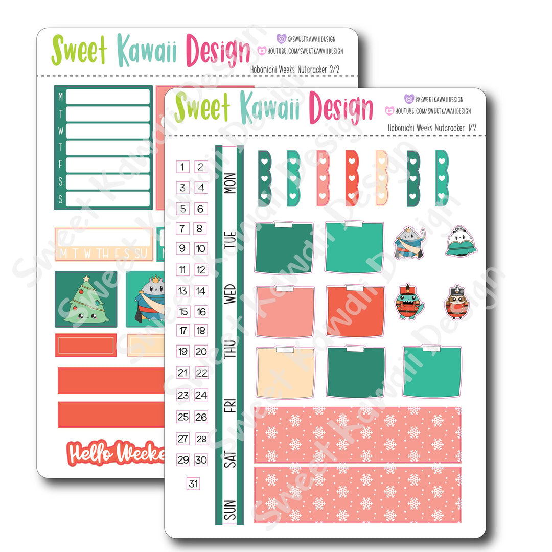Kawaii Hobonichi Weeks Stickers - Nutcracker