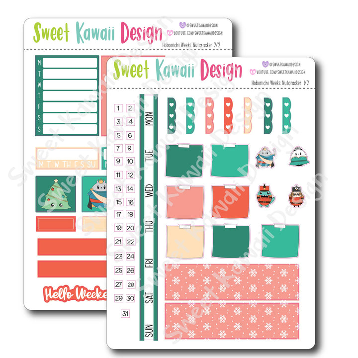 Kawaii Hobonichi Weeks Stickers - Nutcracker