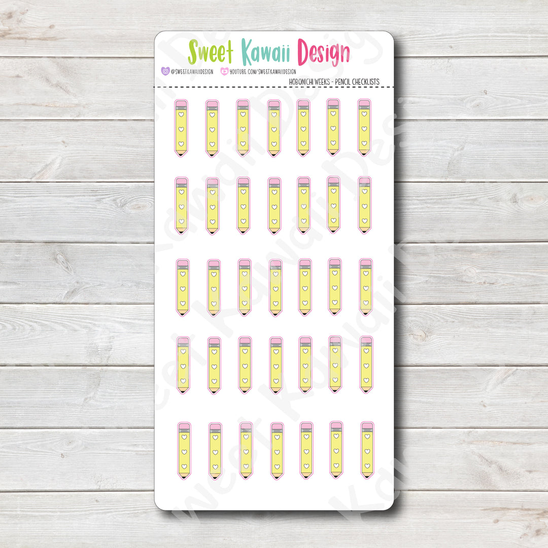 Kawaii Hobonichi Weeks Pencil Checklist Stickers