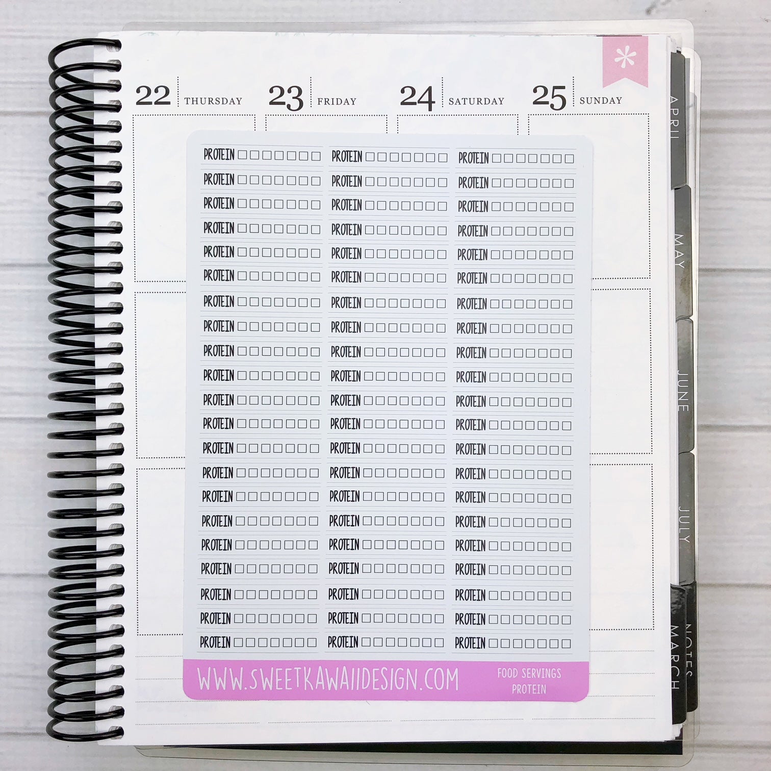 Daily Food Serving Tracker Options Available Sweet Kawaii Design