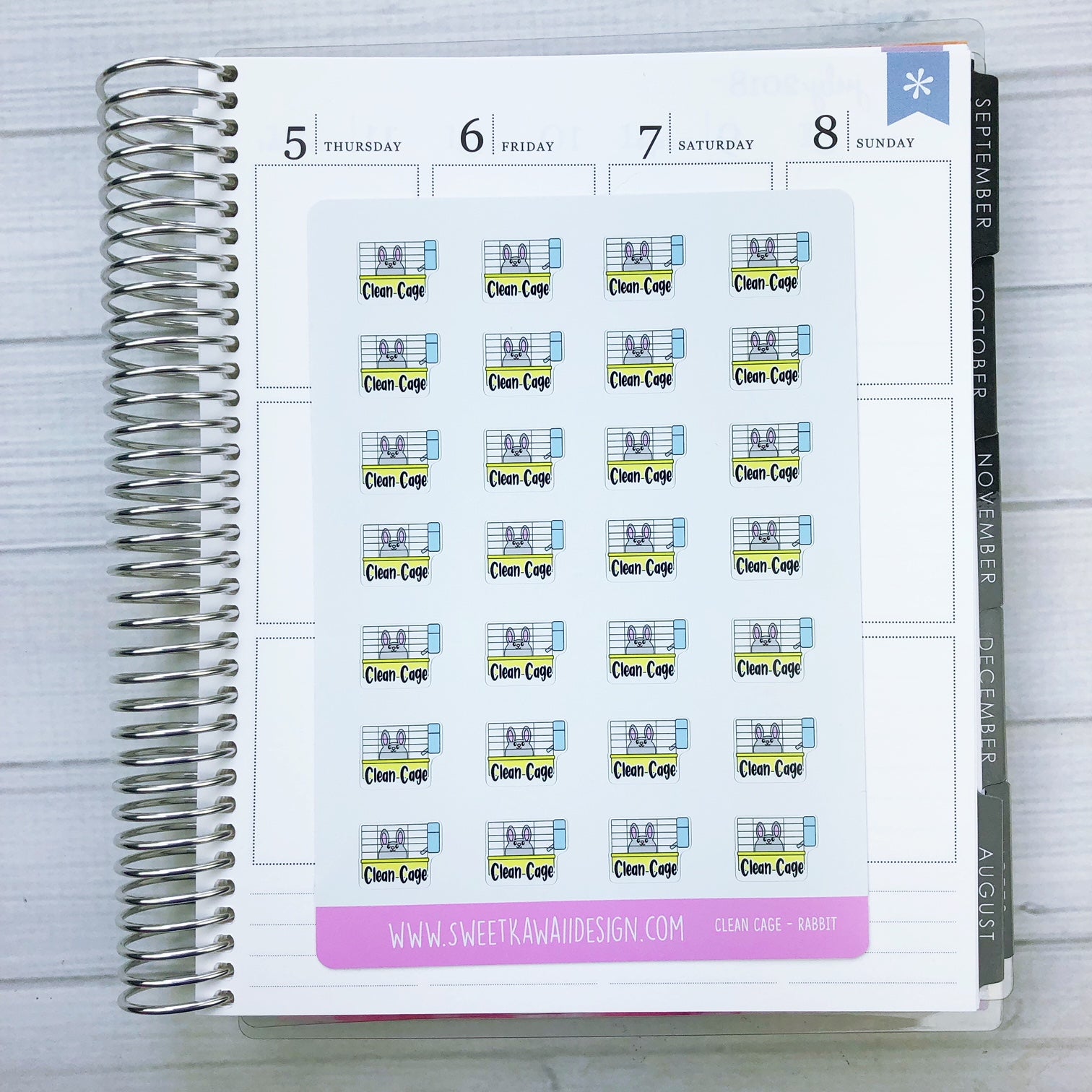 Kawaii Clean Cage Stickers - Options Available