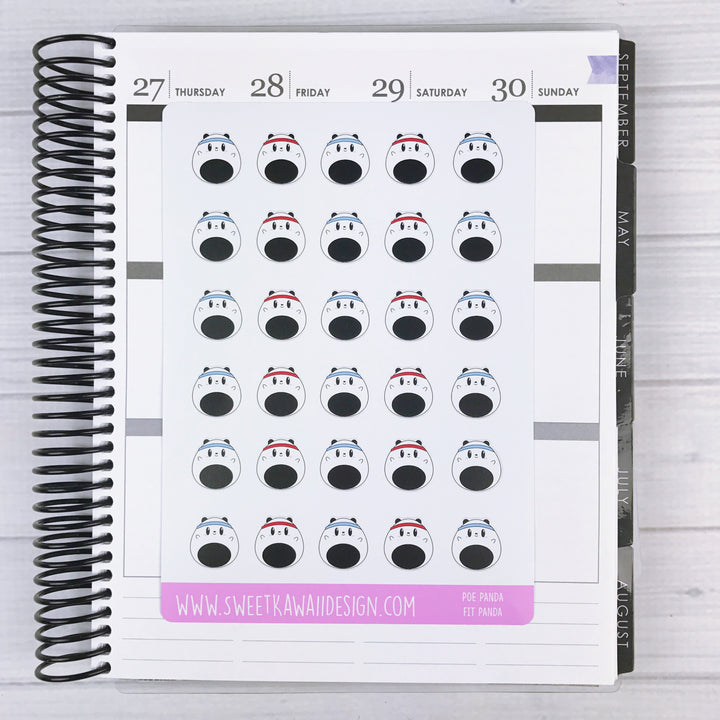 Kawaii Poe Panda Stickers - Fitness