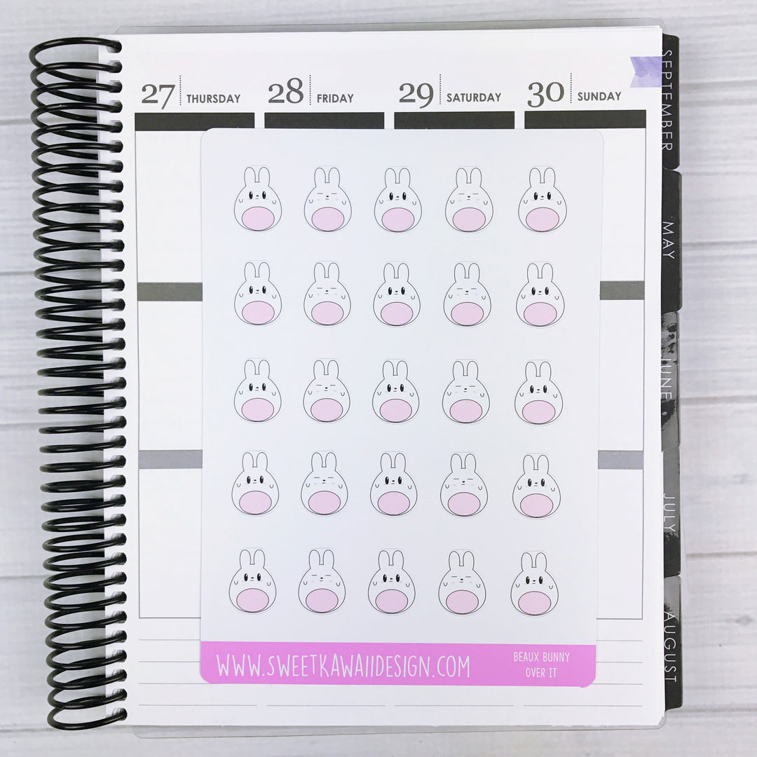 Kawaii Beaux Bunny Stickers - Over it
