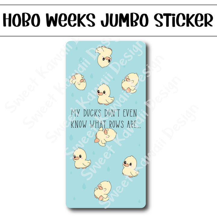 Kawaii Jumbo Sticker - Ducks in a Row - Size Options Available
