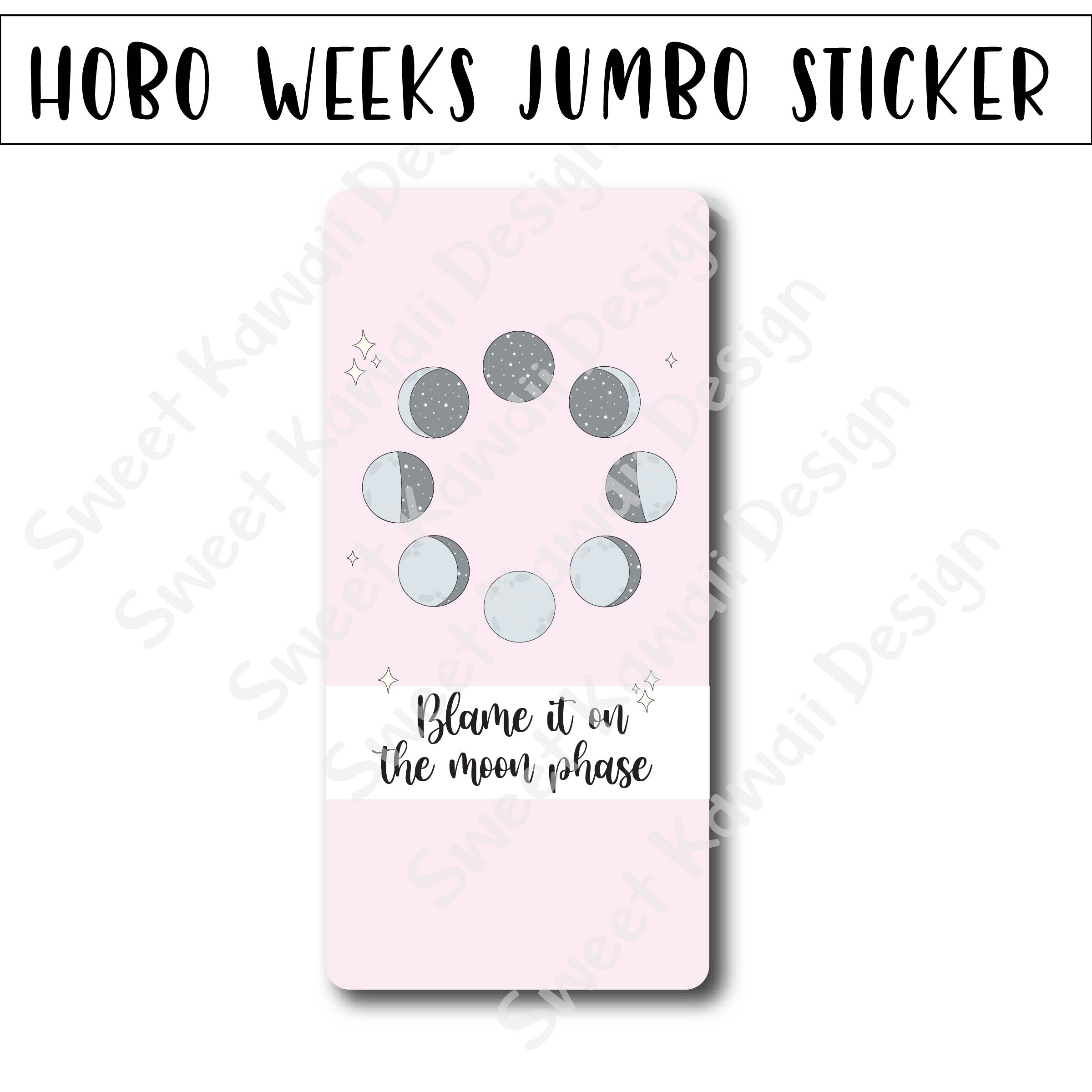 Kawaii Jumbo Sticker - Moon Phase - Size Options Available