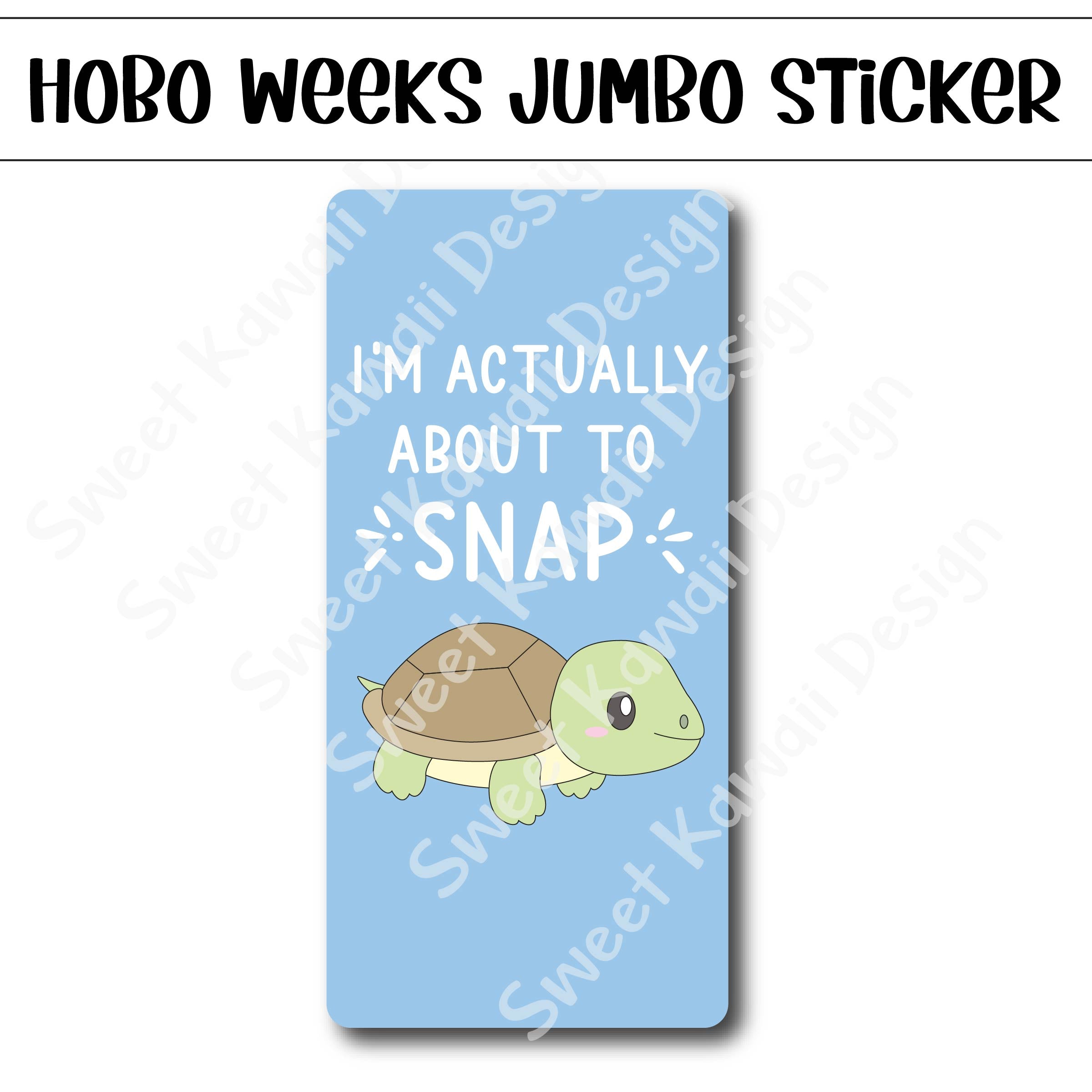 Kawaii Jumbo Sticker - Snapping Turtle - Size Options Available