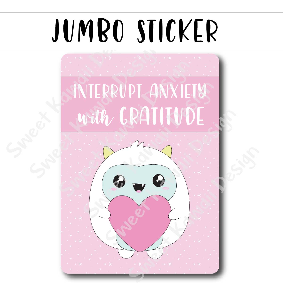 Kawaii Jumbo Sticker - Anxiety - Size Options Available