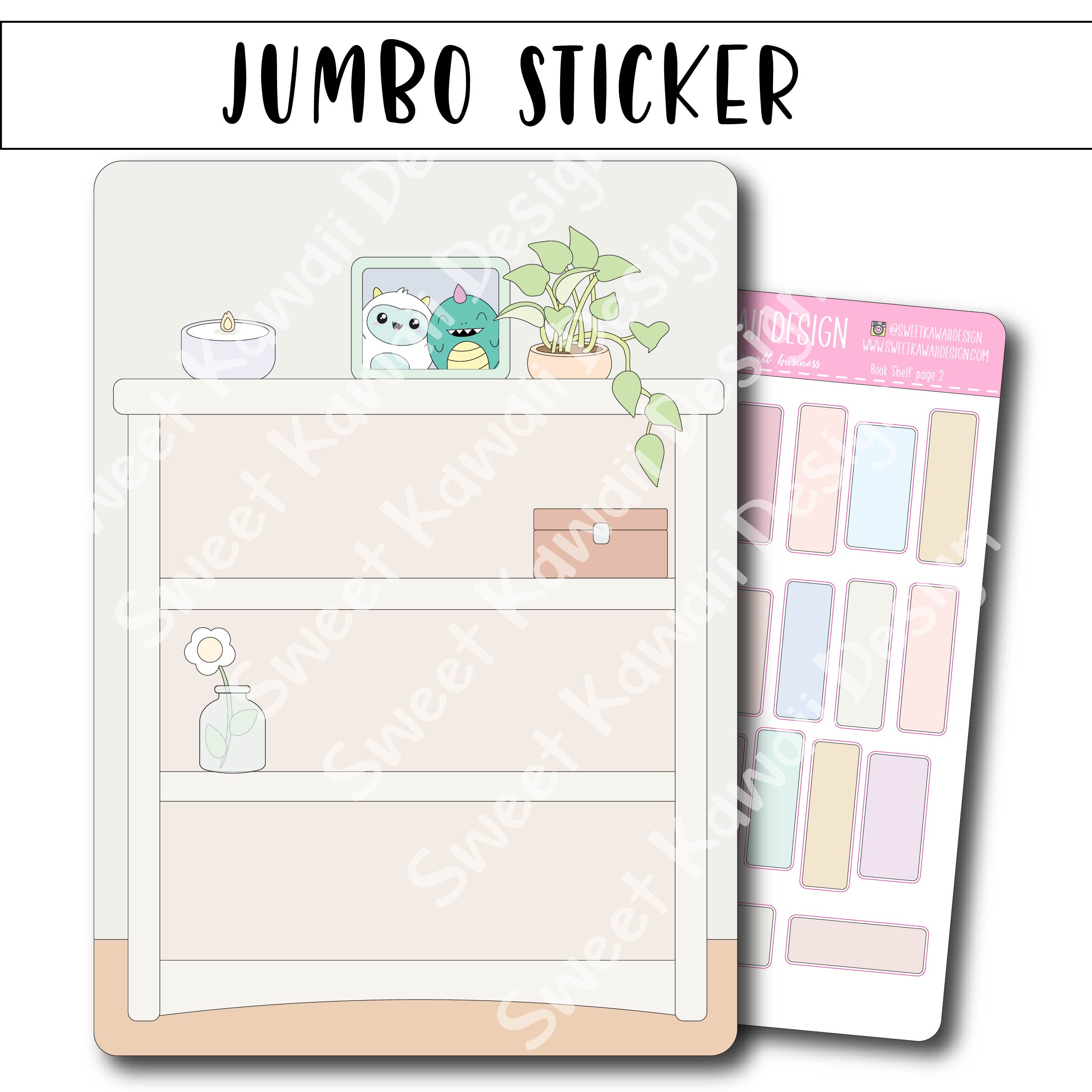 Kawaii Jumbo Sticker - 5x7 Book-it List (Book Tracker)
