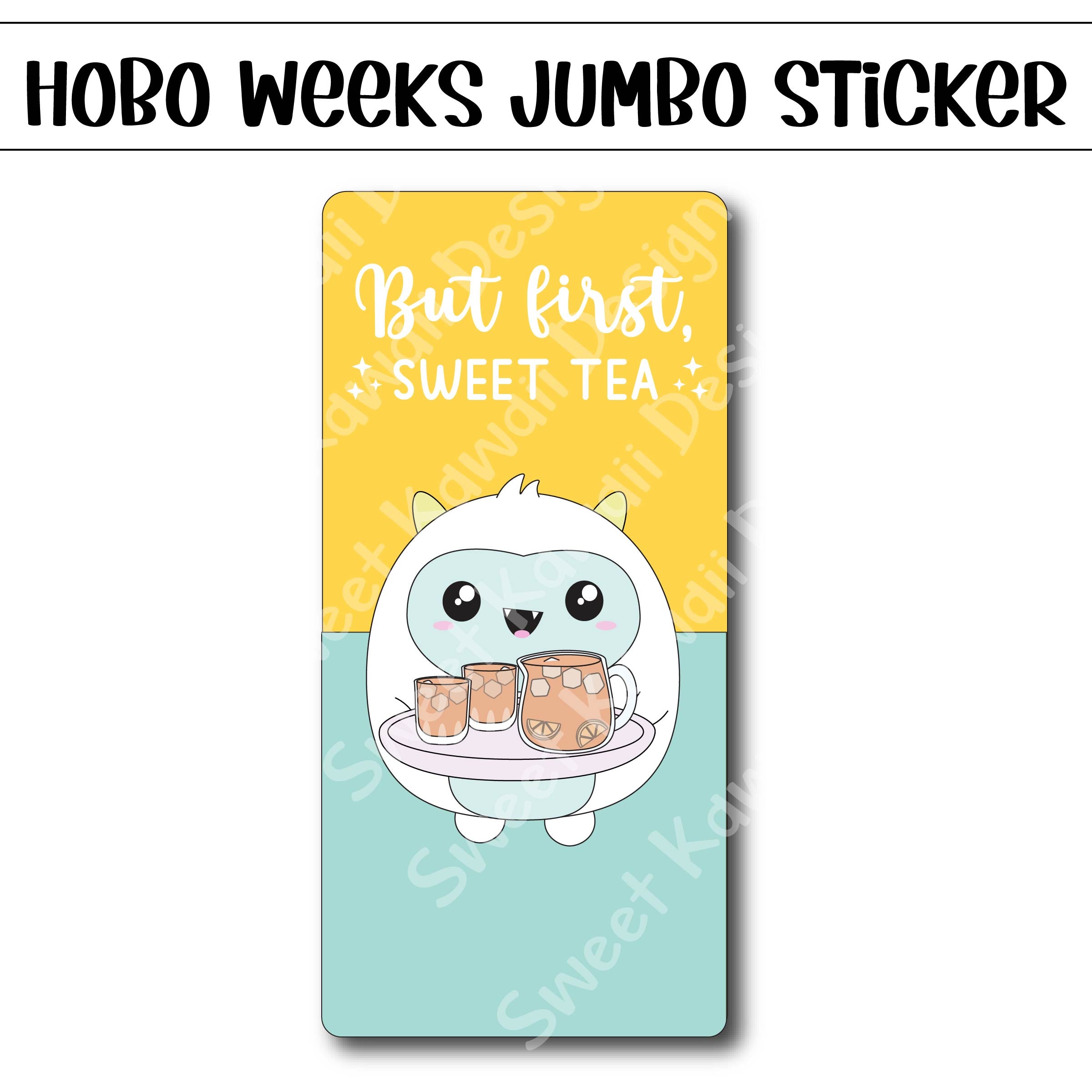 Kawaii Jumbo Sticker - Sweet Tea Frank - Size Options Available
