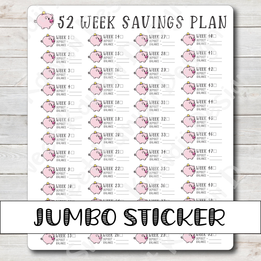 Kawaii 52 Week Savings Sticker (jumbo)
