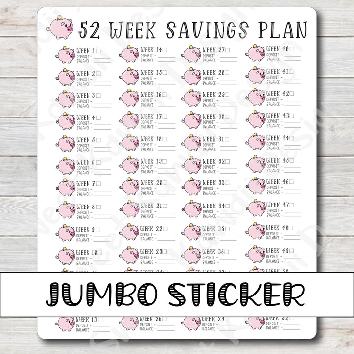 Kawaii 52 Week Savings Sticker (jumbo)
