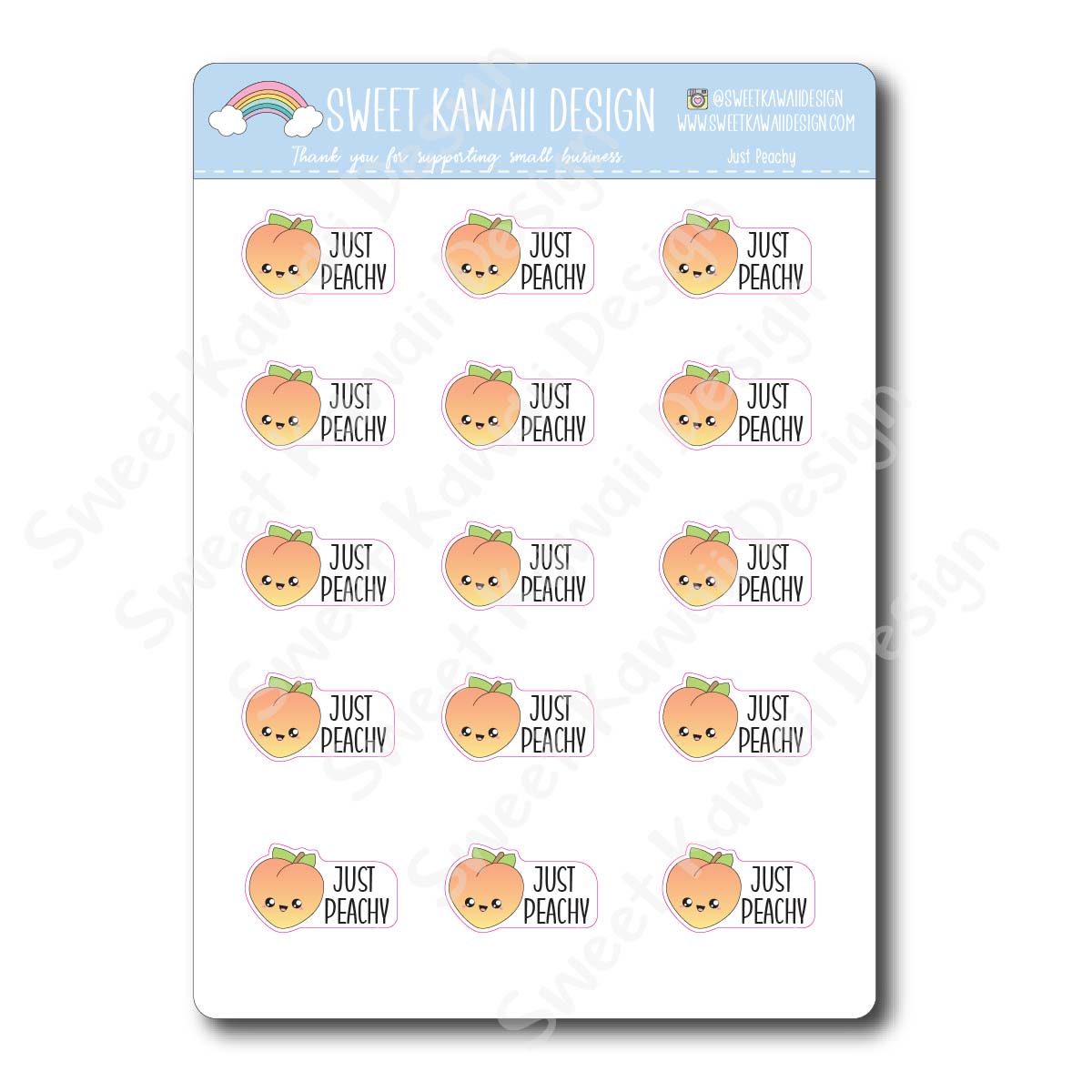 Kawaii Just Peachy Stickers