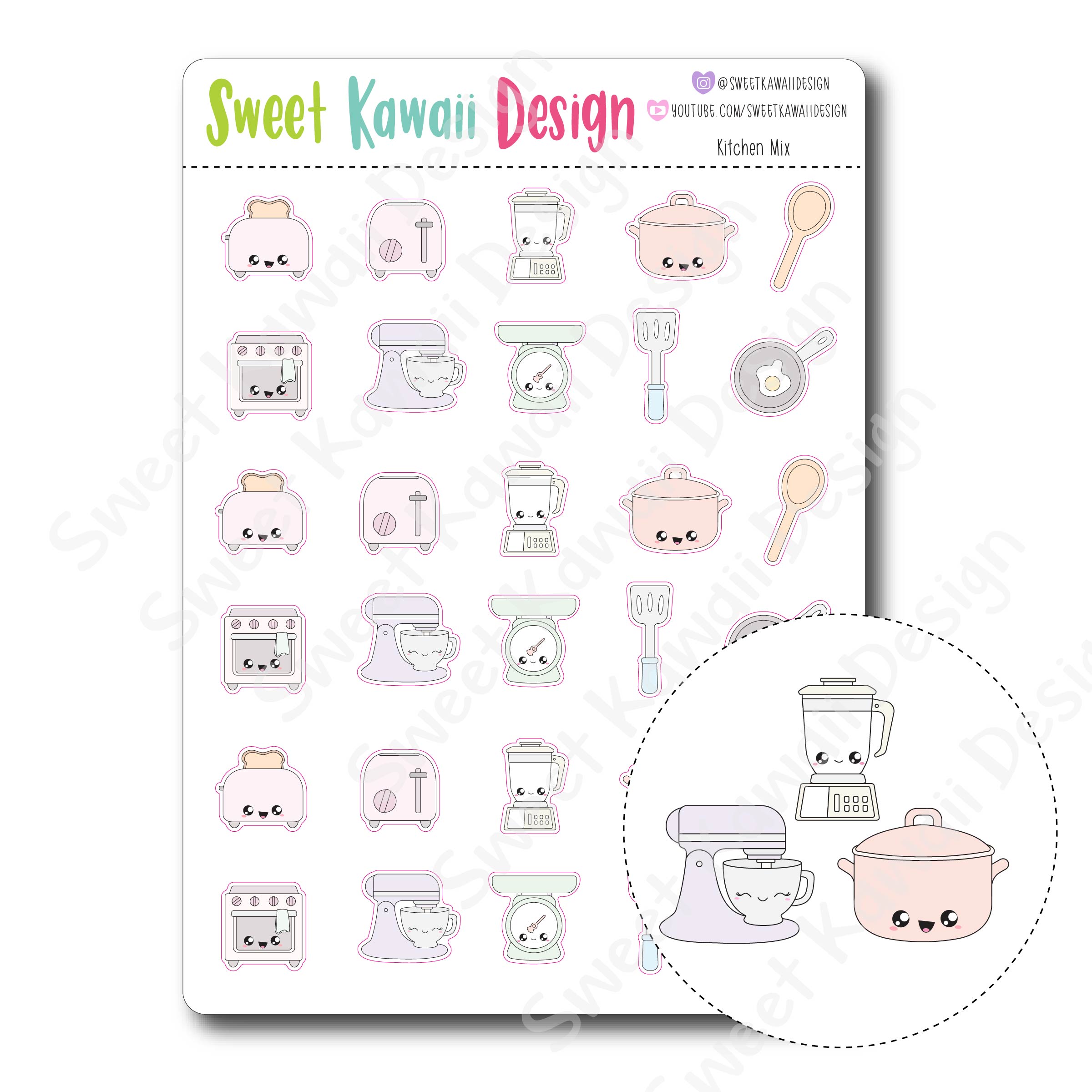 Kawaii Kitchen Mix Stickers
