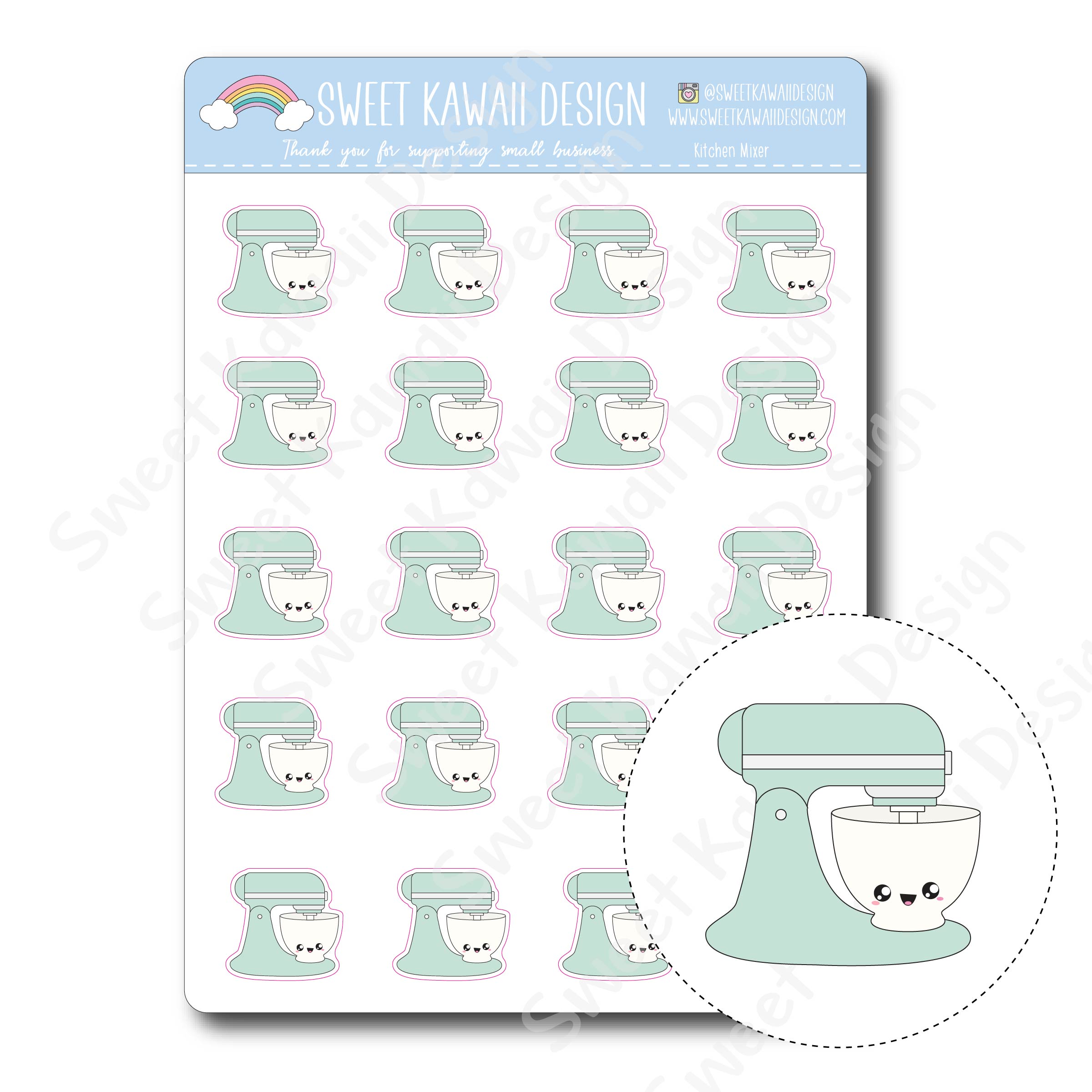 Kawaii Kitchen Mixer Stickers