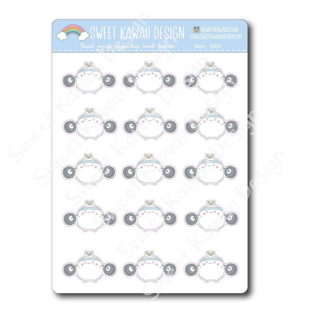 Kawaii Konnie Stickers - Barbell