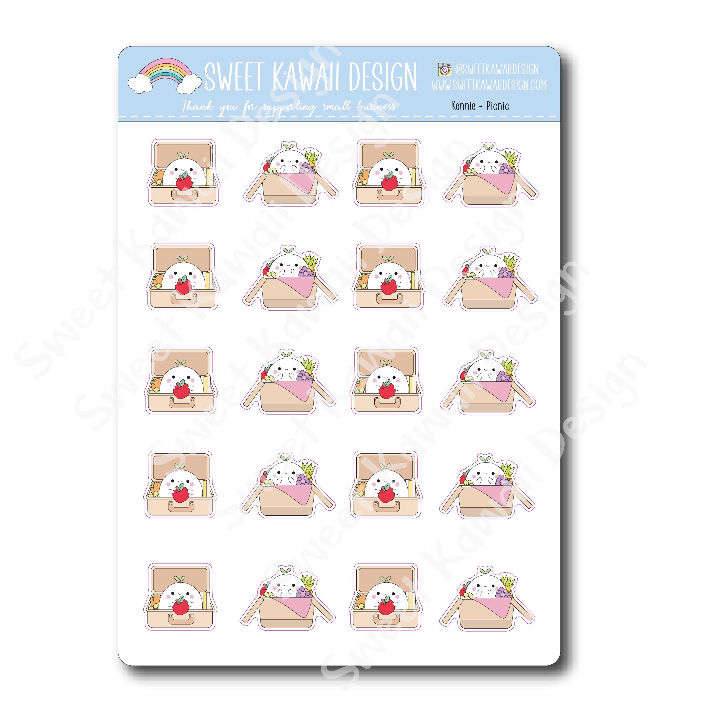 Kawaii Konnie Stickers - Picnic