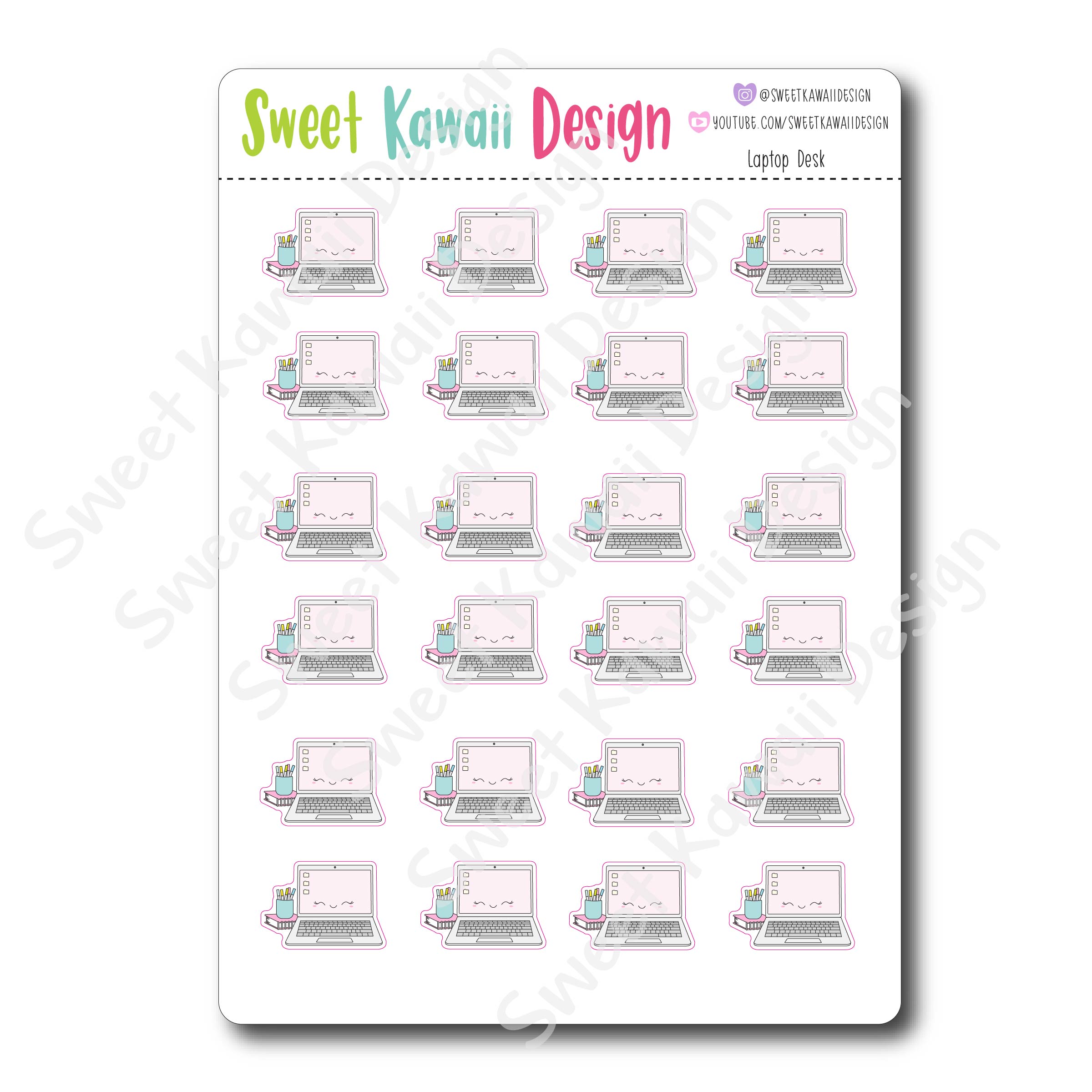 Kawaii Laptop Desk Stickers
