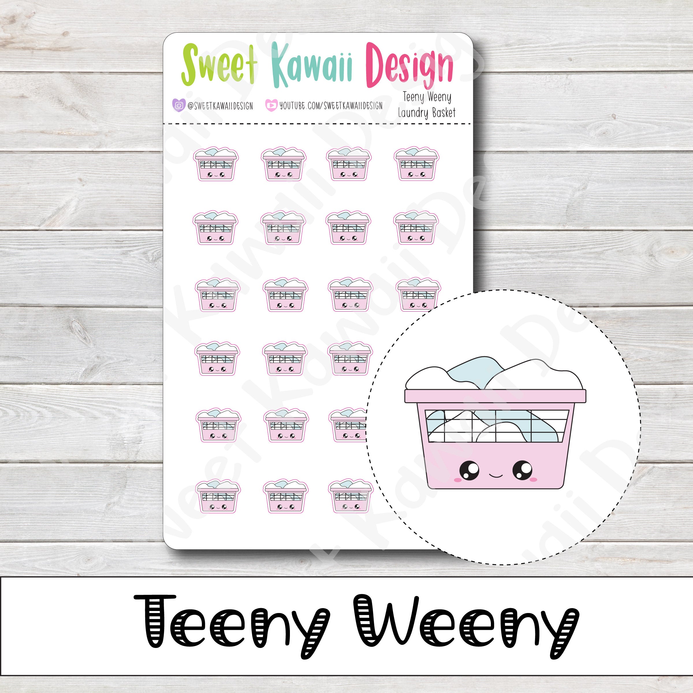 Teeny Weeny Laundry Basket Stickers