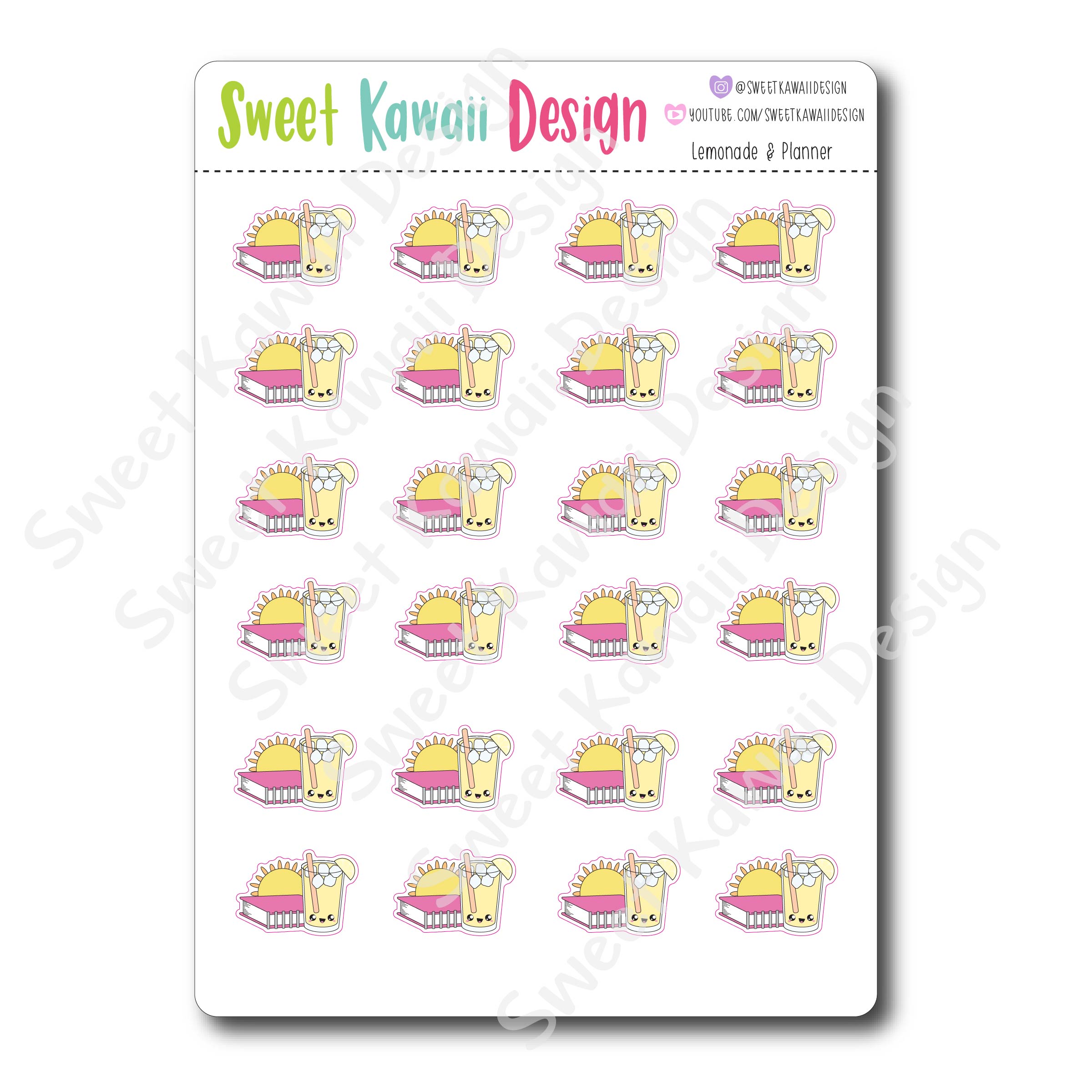 Kawaii Lemonade and Planner Stickers