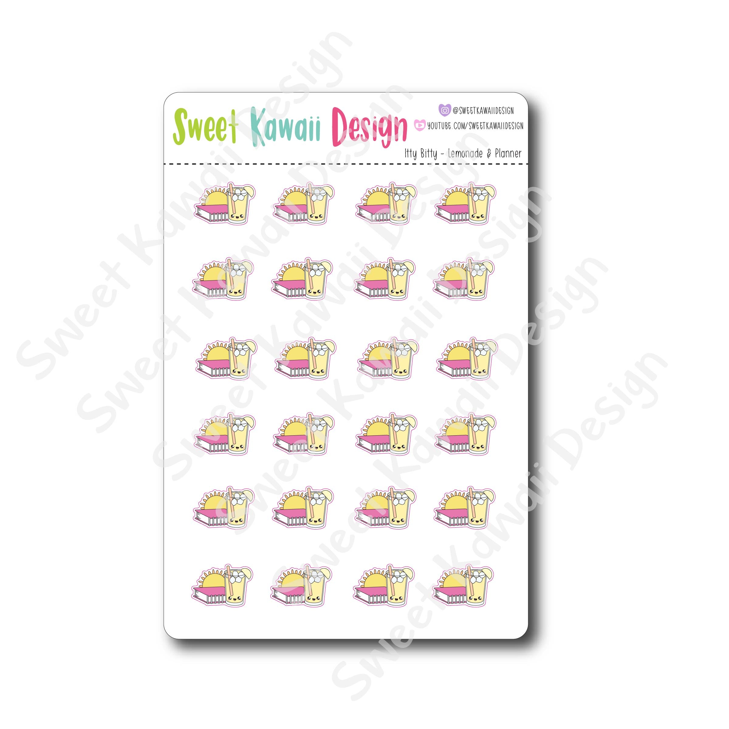 Kawaii Lemonade and Planner Stickers