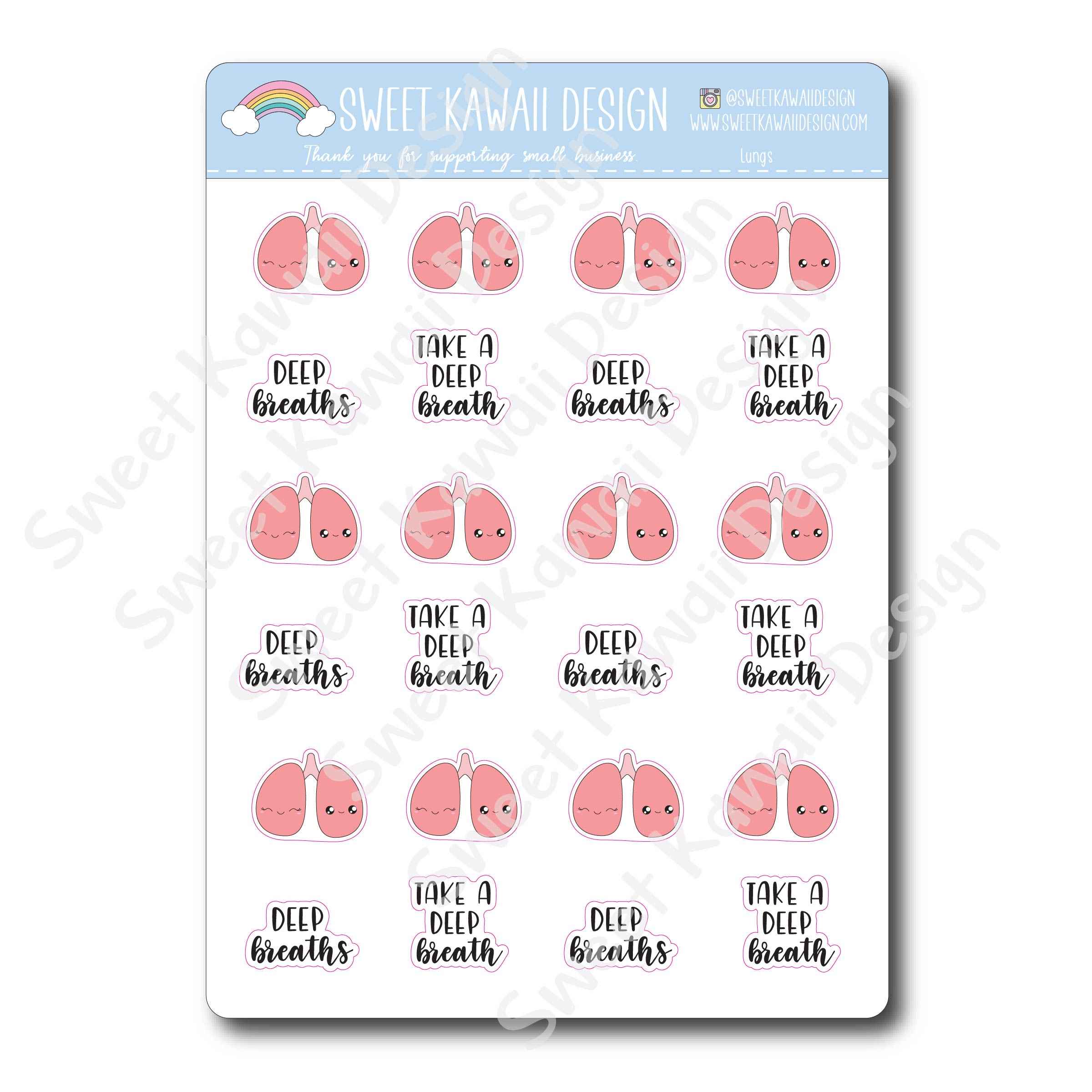 Kawaii Lungs Stickers
