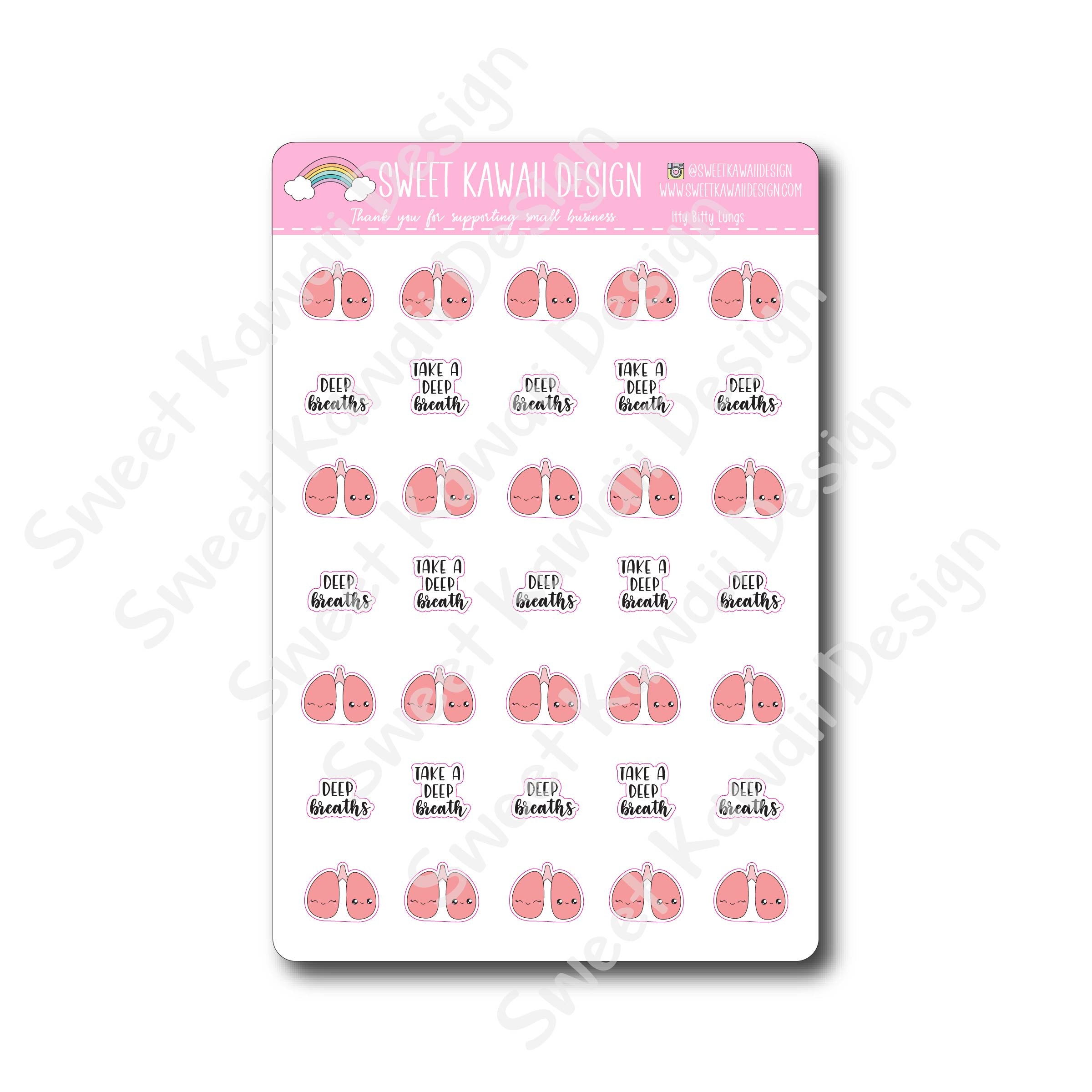 Kawaii Lungs Stickers