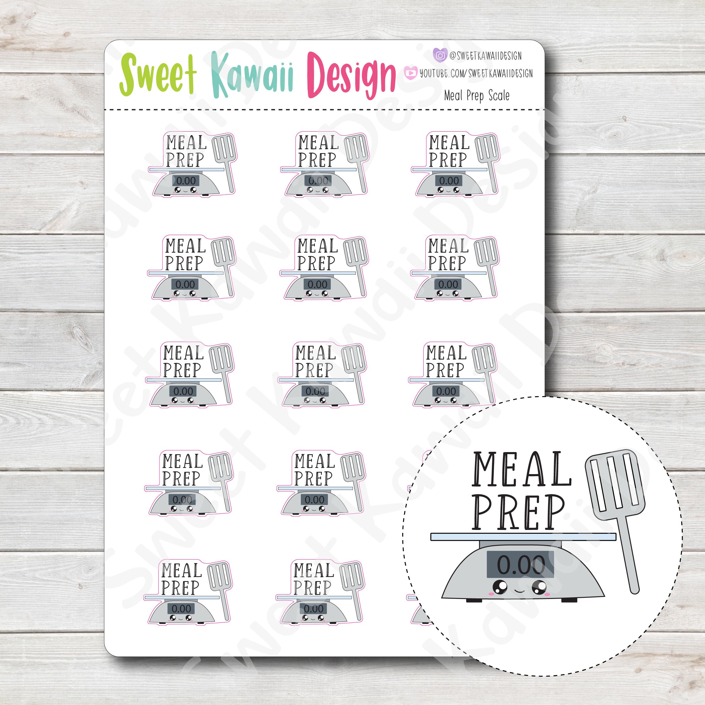 Kawaii Meal Prep (Scale) Stickers