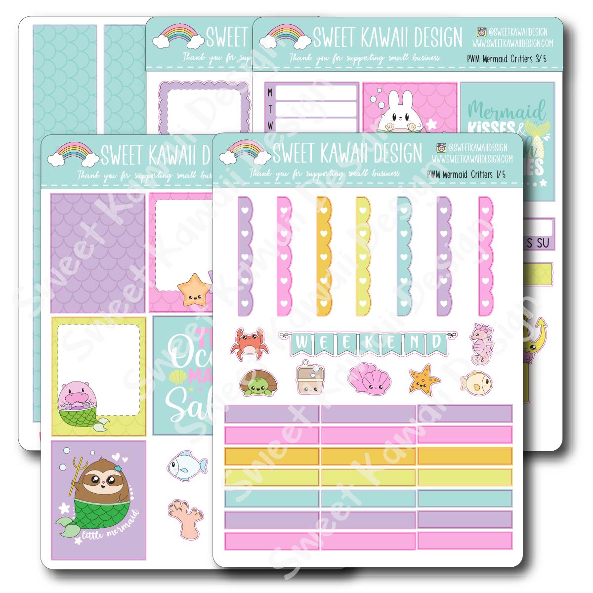 Weekly Kit  - Mermaid Critters HORIZONTAL