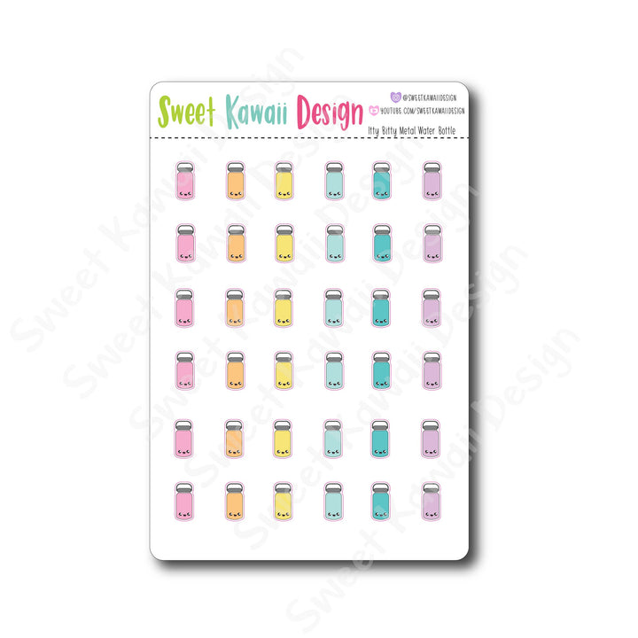 Kawaii Metal Water Bottle Stickers