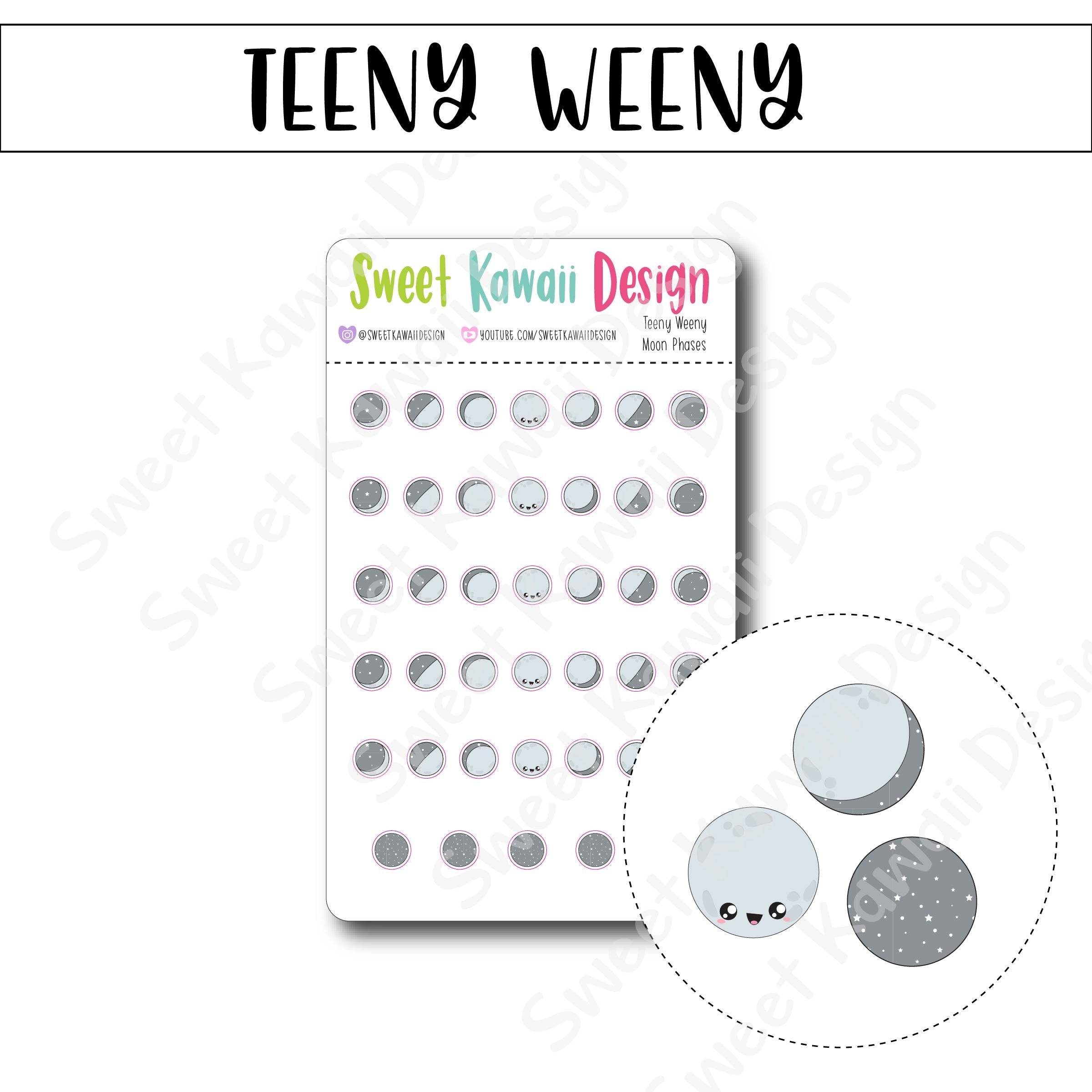 Teeny Weeny Moon Phase Stickers