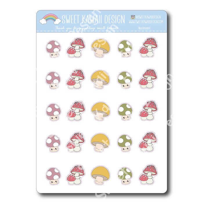 Kawaii Mushroom Stickers