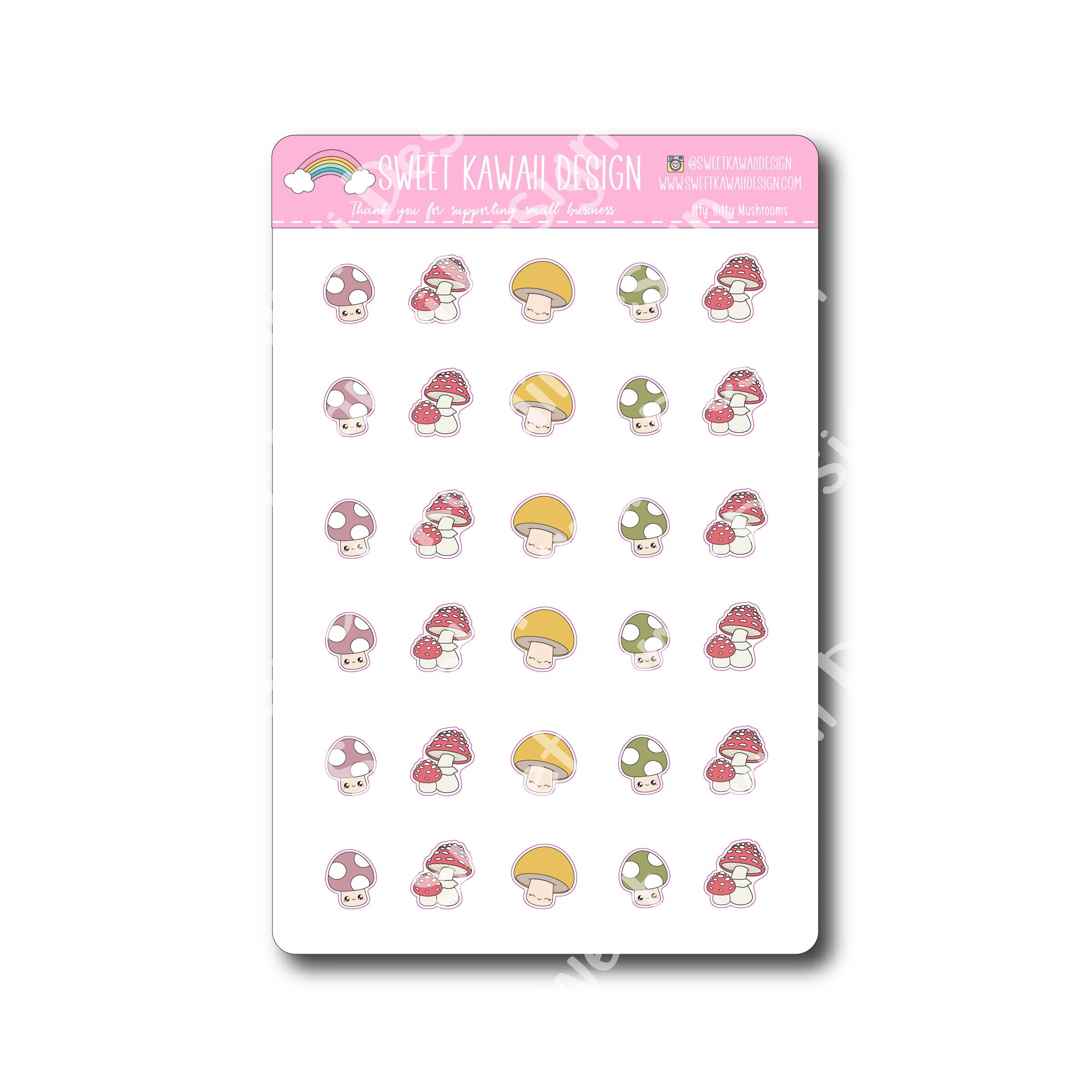 Kawaii Mushroom Stickers