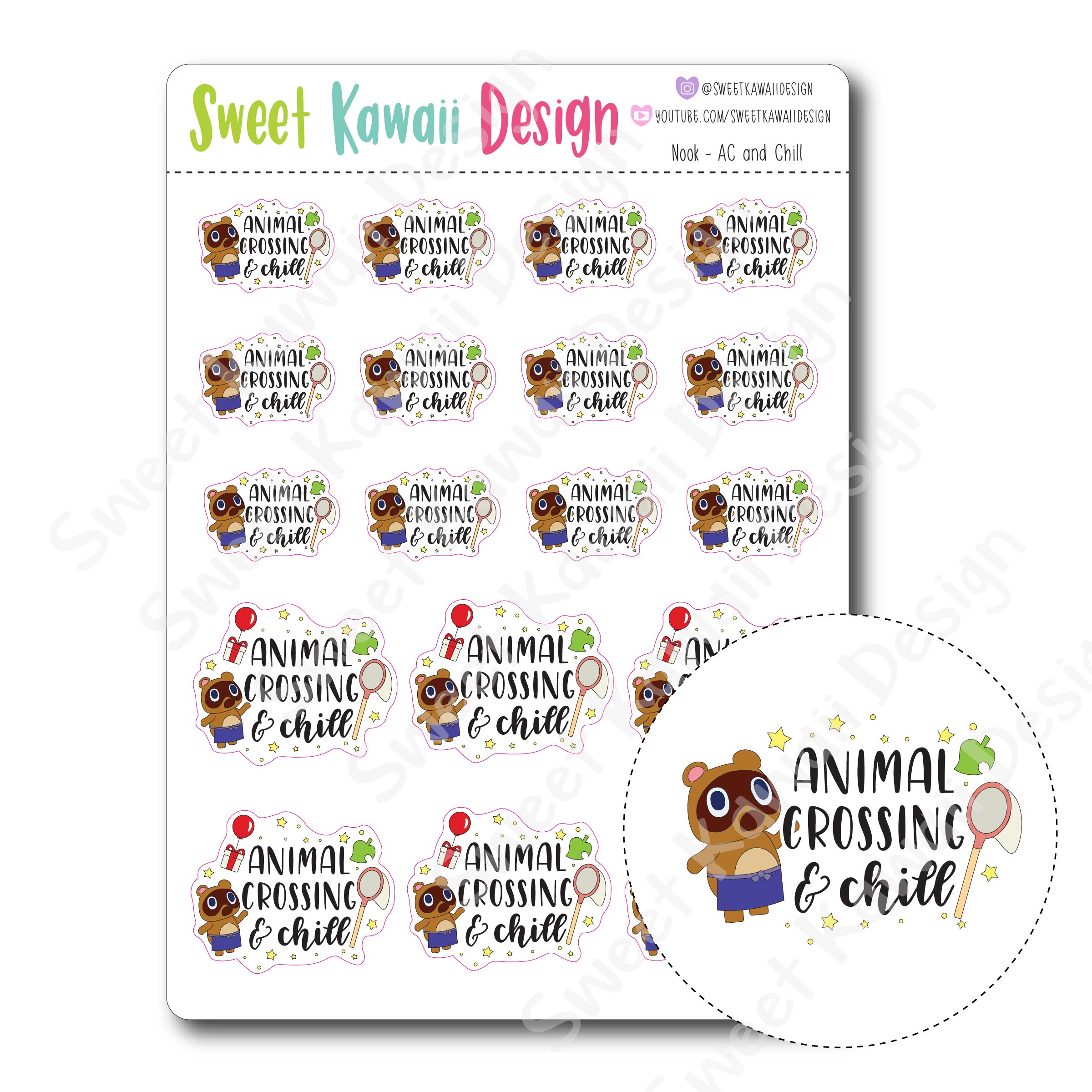 Kawaii Nook Stickers - AC and Chill