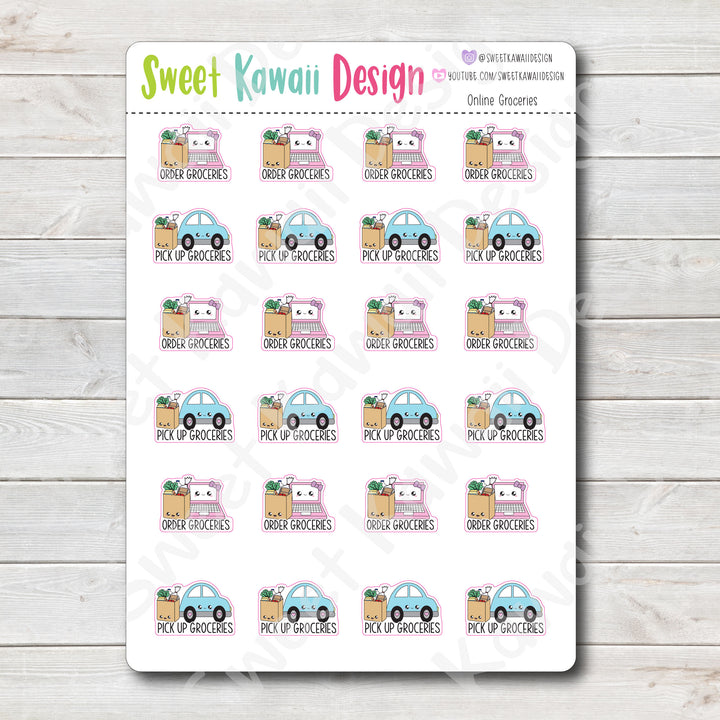 Kawaii Online Grocery Stickers