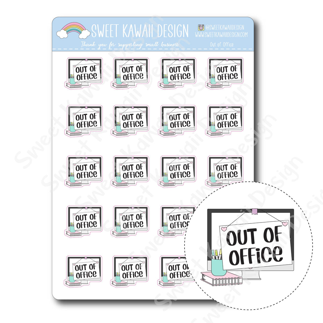 Kawaii Out of Office Stickers