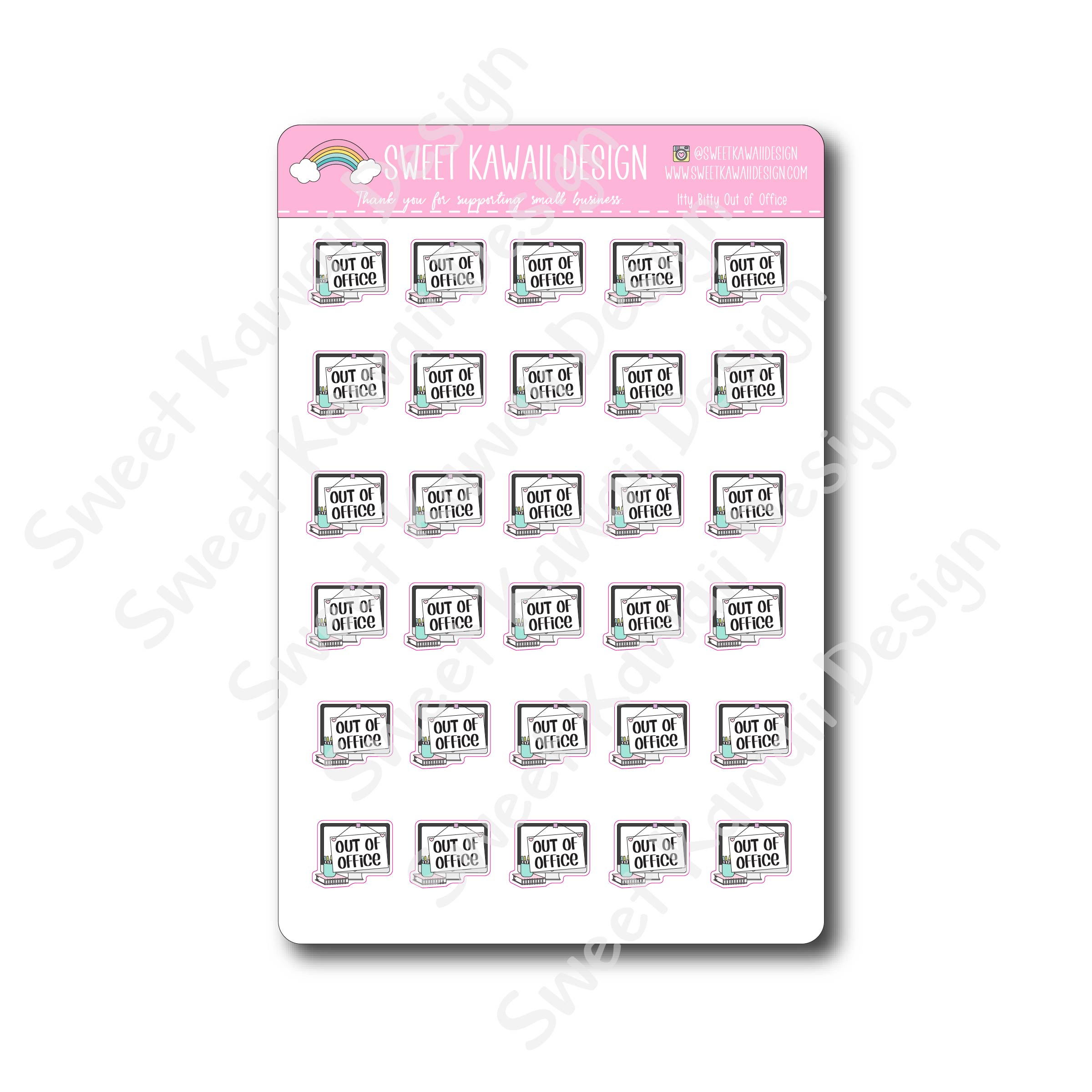 Kawaii Out of Office Stickers
