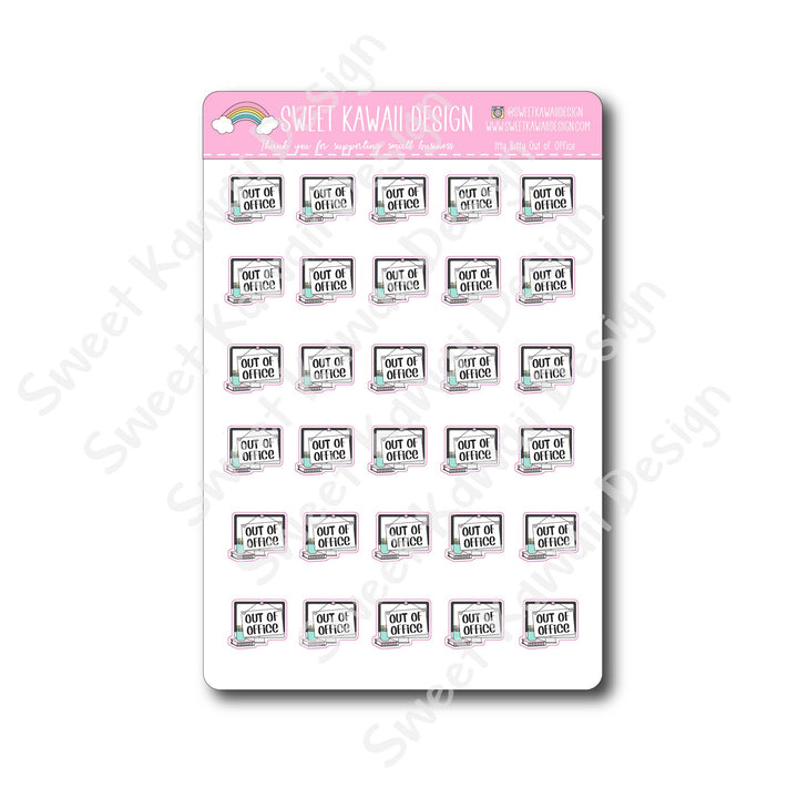 Kawaii Out of Office Stickers