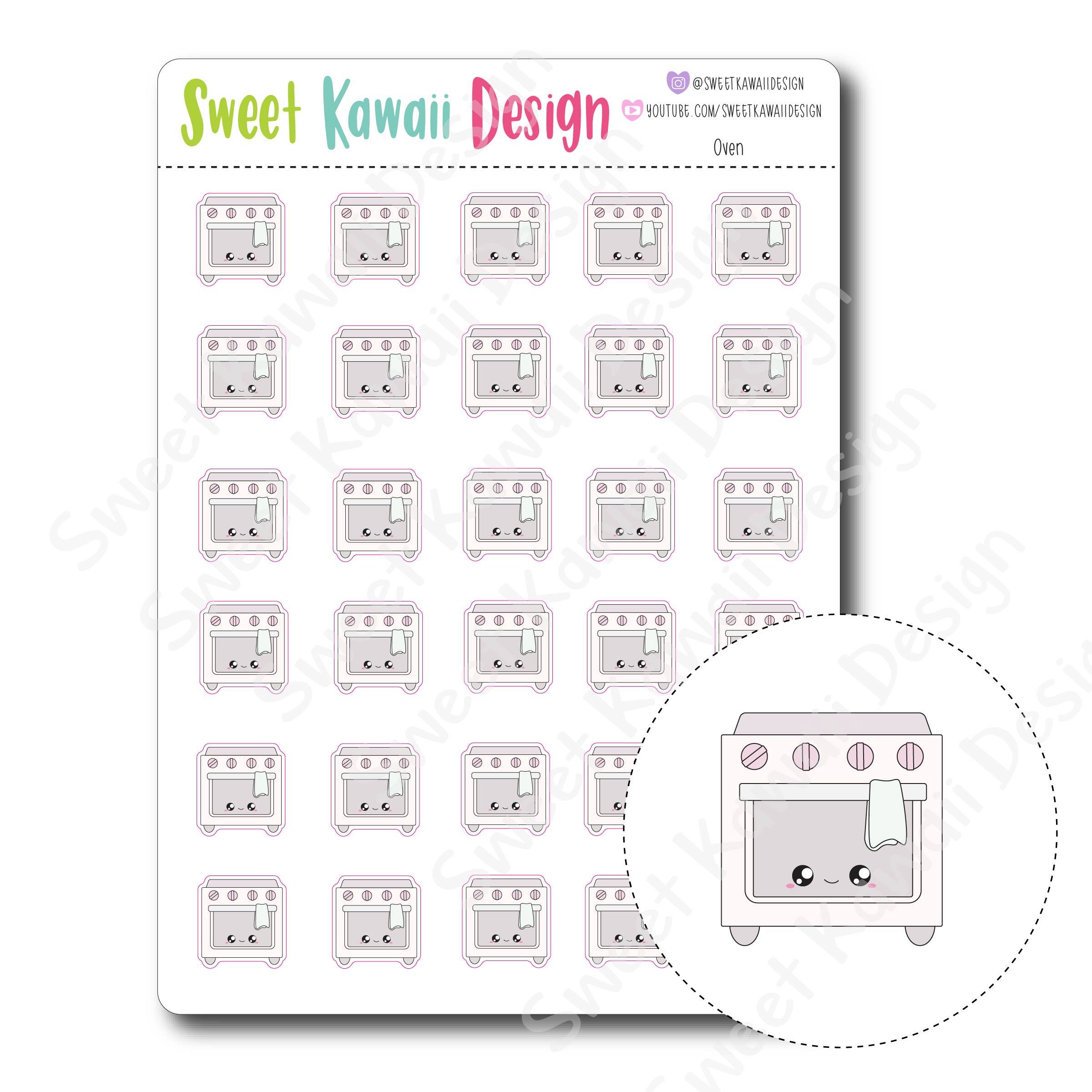 Kawaii Oven Stickers