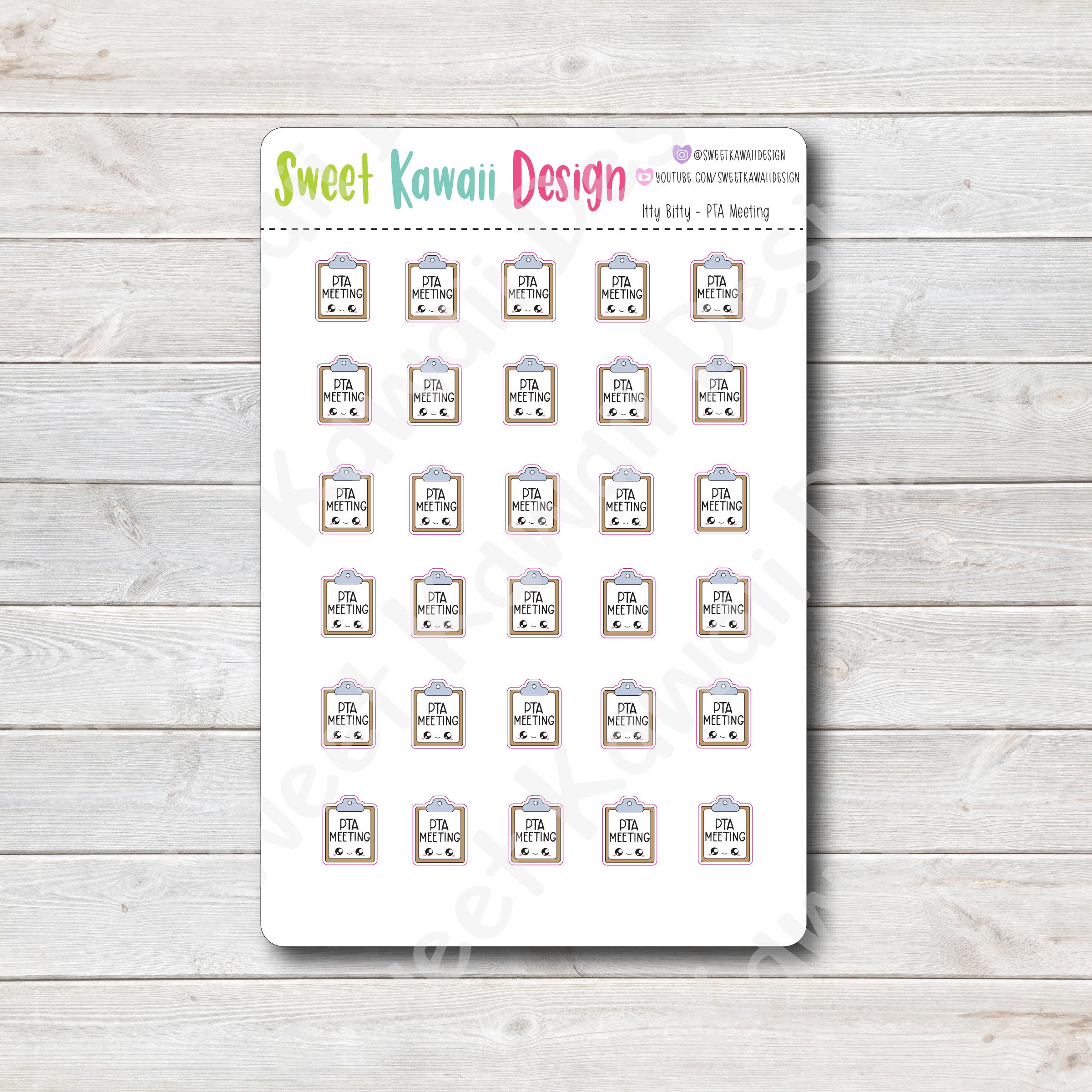 Kawaii PTA Meeting Stickers