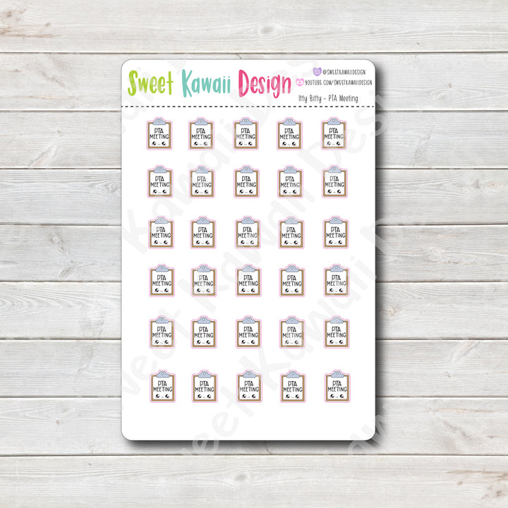 Kawaii PTA Meeting Stickers