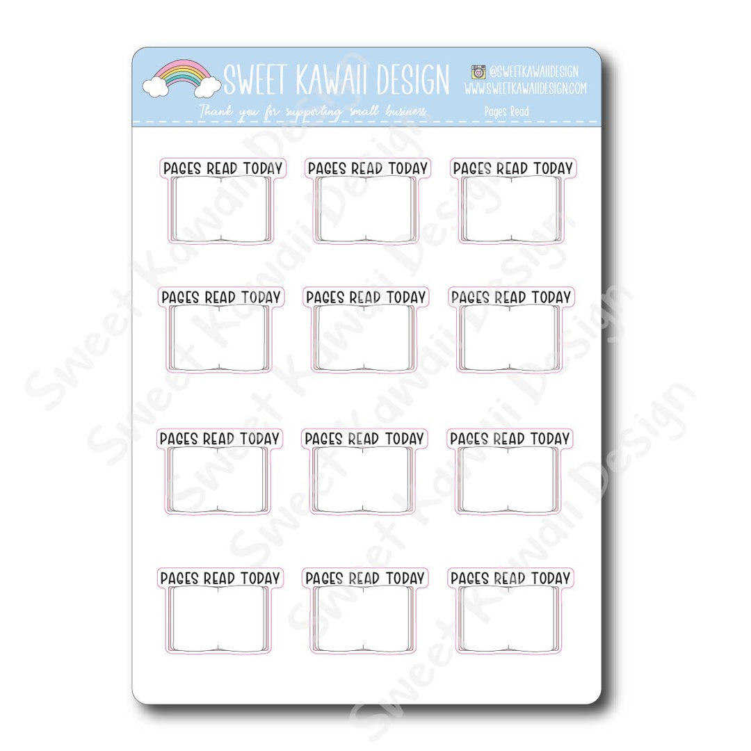 Kawaii Pages Read Stickers