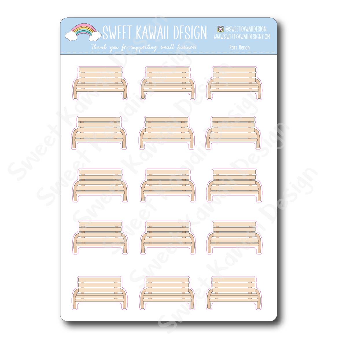 Kawaii Park Bench Stickers