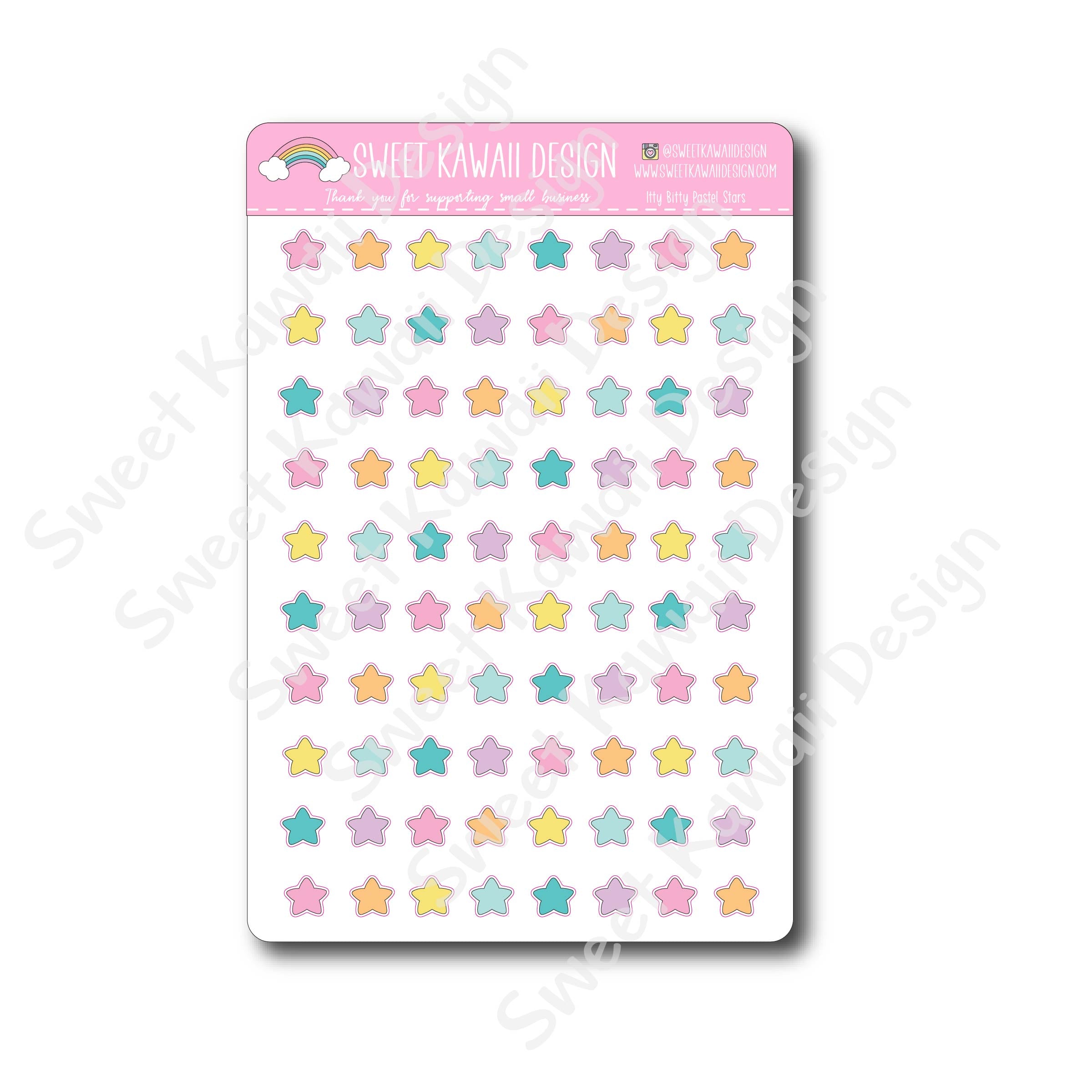 Kawaii Pastel Star Stickers