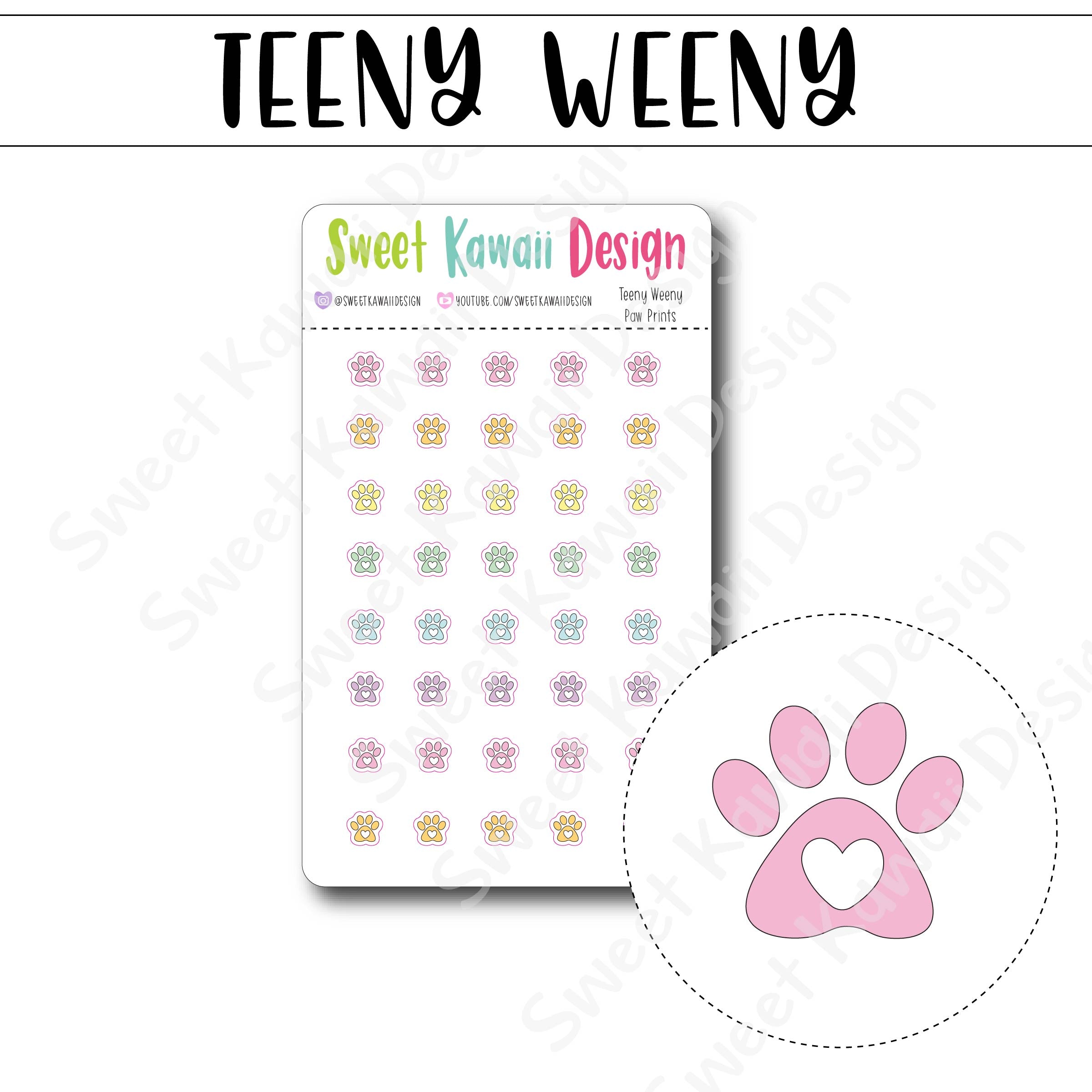 Teeny Weeny Paw Print Stickers