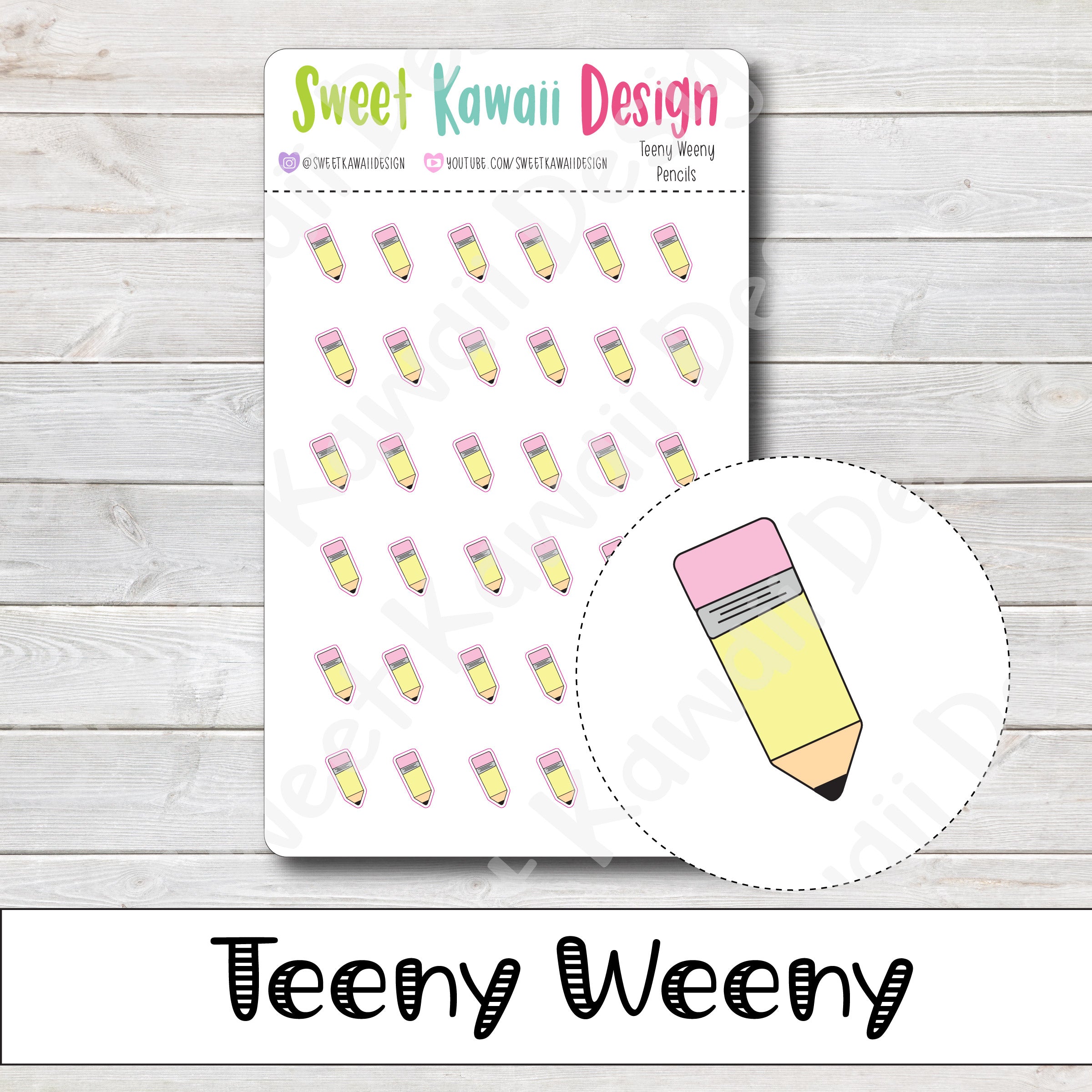 Teeny Weeny Pencil Stickers