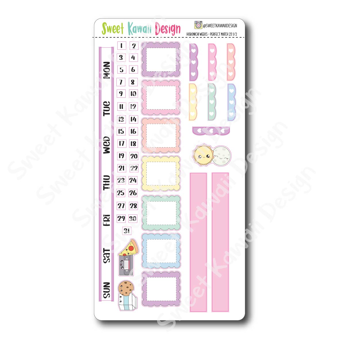 Kawaii Hobonichi Weeks Stickers - Perfect Match 23