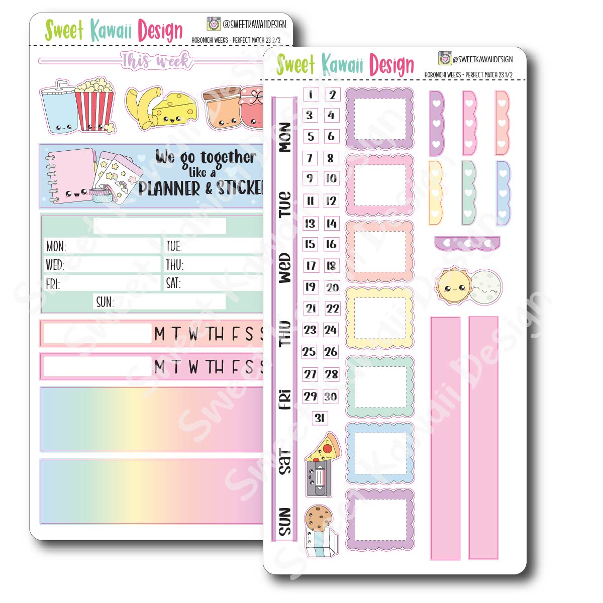 Kawaii Hobonichi Weeks Stickers - Perfect Match 23