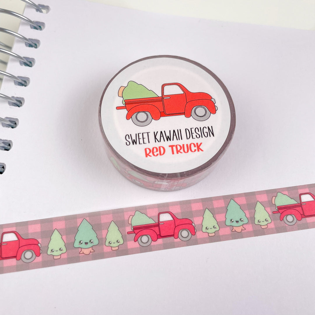 Kawaii Red Truck Washi Tape 15mm x 10m
